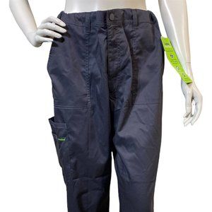 Landau Womens Scrubs Pants Dark Gray Medical Pockets 2-Way Stretch M
